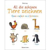 All die schönen Tiere zeichnen. Ganz einfach in vier Schritten. Eine Zeichenschule für Kinder ab 5 Jahren. Für Buntstifte, Wachsmalstifte, Filzstifte oder Wasserfarben, EAN/ISBN-13: 9783809441526